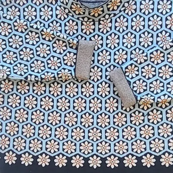 Maeve x Anthropologie The Carys Floral Sweater Blue & Cream Boho Casual Size XL - Picture 6 of 9
